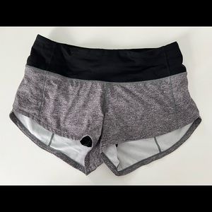 Lululemon Heathered Black Speed Up Shorts 2.5”